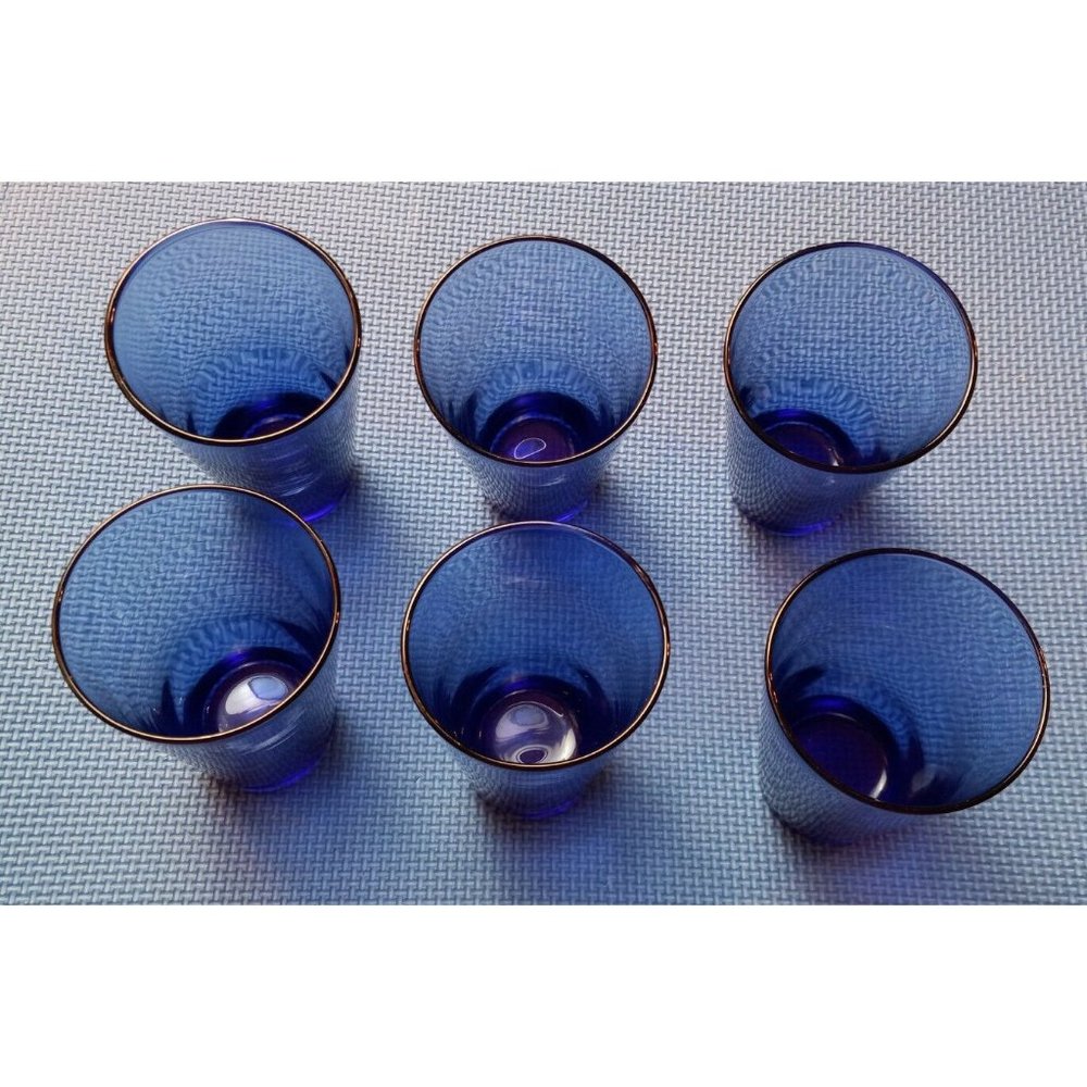 Vintage Anchor Hocking Cobalt Blue Large Glasses